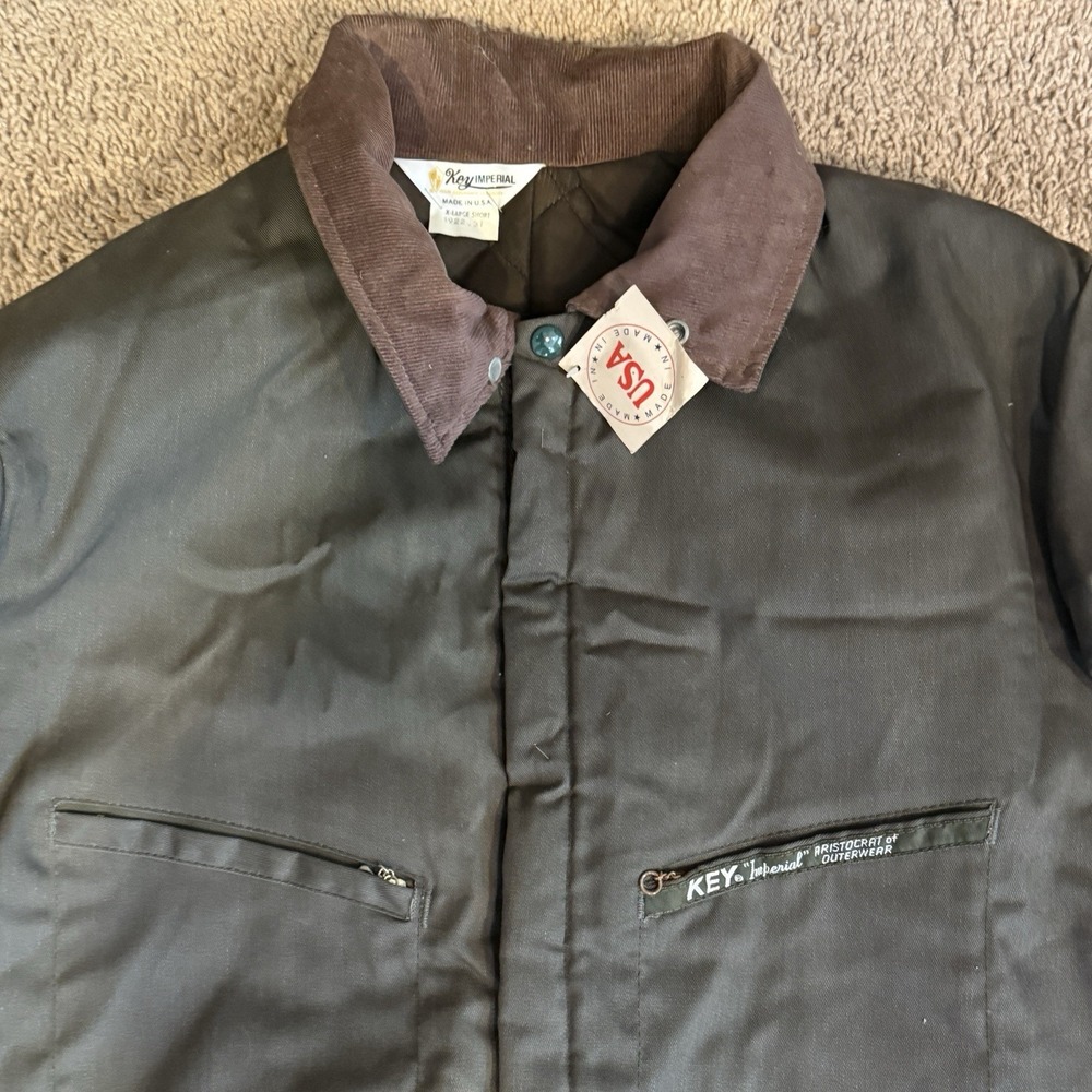 Vintage NOS Key Imperial Men Green Keep Warm Quilted Insulated Coverall XL Short